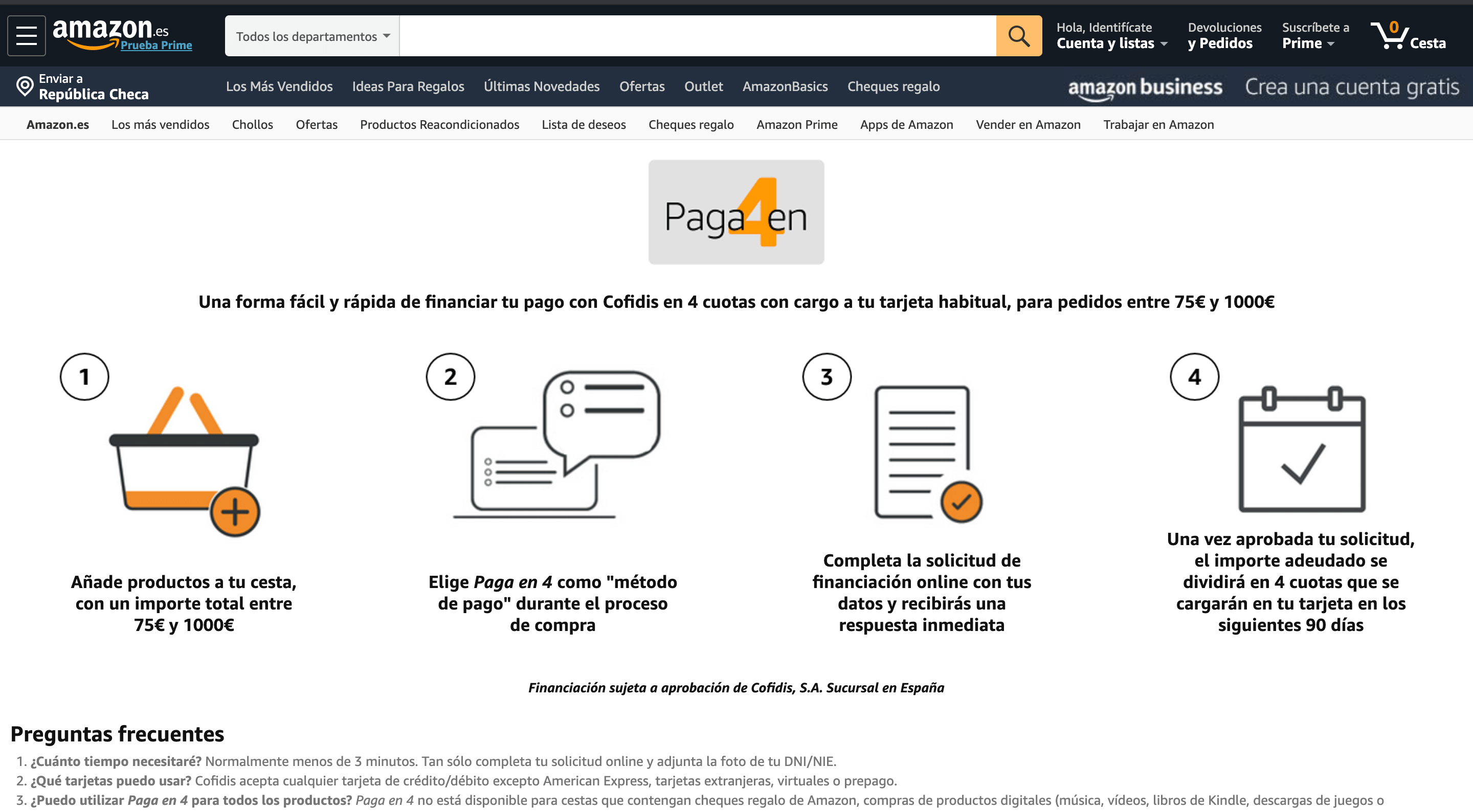 Amazon Financiación experiencia y discusión