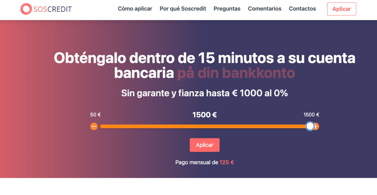 Soscredit – Préstamos en línea hasta 10000 €